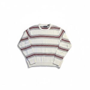 Chaps Ralph Lauren Fair Isle Stripe Crewneck Sweater Men’s Large Cotton Blend